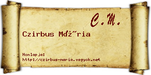 Czirbus Mária névjegykártya