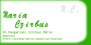 maria czirbus business card