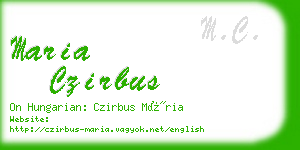 maria czirbus business card